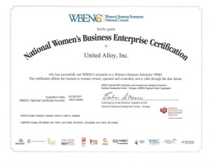 UAI WBENC 2015 Certificate